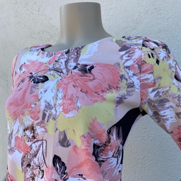 Bar III Casual Dress - Bodycon: Pink Floral Dress - Picture 2 of 8